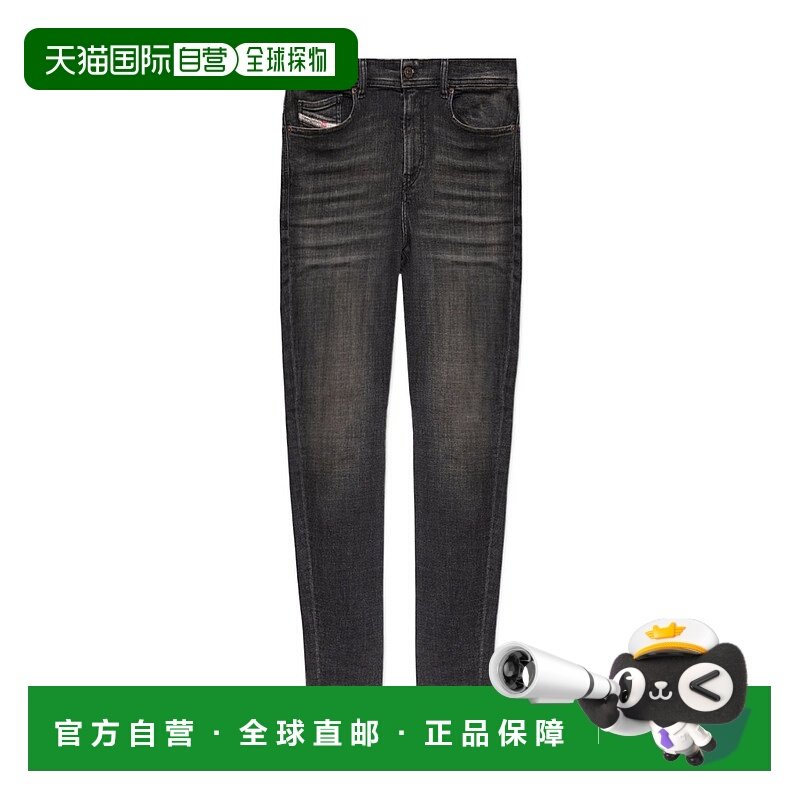 DIESEL 男士牛仔裤 A0358409D8802 SS2023 黑色 腰带环牛仔长裤