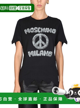 1h可退 MOSCHINO 女士T恤 079760411555 AW2022 黑色 FLINSTONES