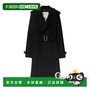 黑色 BURBERRY AW2024 80955621 双排扣羊绒大衣 女士外套