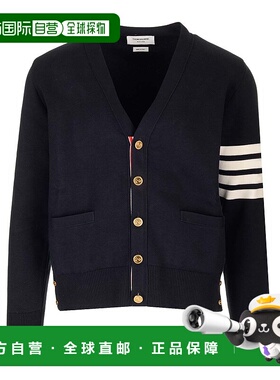 THOM BROWNE 男士针织衫 MKC171A00219415 CO 蓝色 V-NECK CARDIG