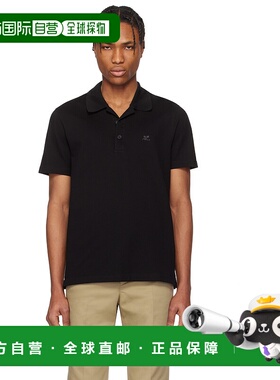 1h可退 潮奢 Courreges 男士 黑色 AC Pique Polo 衫 125JPO036JS
