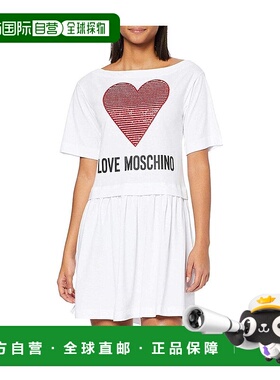 1h可退 MOSCHINO 女士半身裙 5B0001M3517A00 SS2020 白色 徽标印