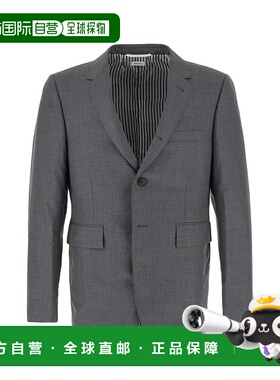 1h可退 潮奢 Thom Browne 汤姆 布朗 男士 灰色斜纹西装外套 MJC0