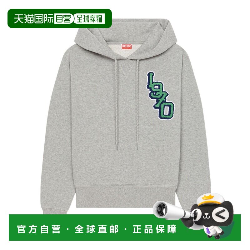 KENZO 女士针织毛衣 FC62SW024CMJ94 SS2022 灰色 徽标连帽卫衣