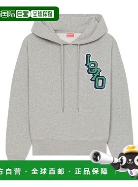 KENZO 女士针织毛衣 FC62SW024CMJ94 SS2022 灰色 徽标连帽卫衣