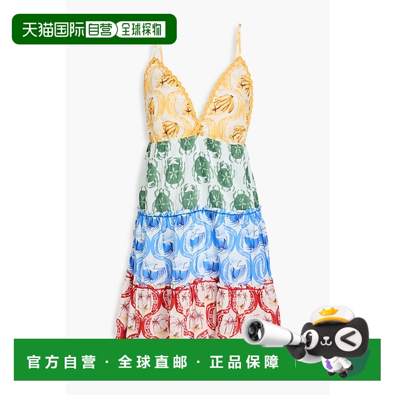 1h可退 潮奢 FARM RIO 女士 层叠印花棉质迷你连衣裙 321474SUMME