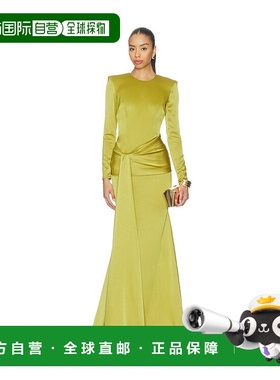 付款1h内可退 潮奢 ALEX PERRY 女士 长袖垂褶腰带睡裙 D1609RE26