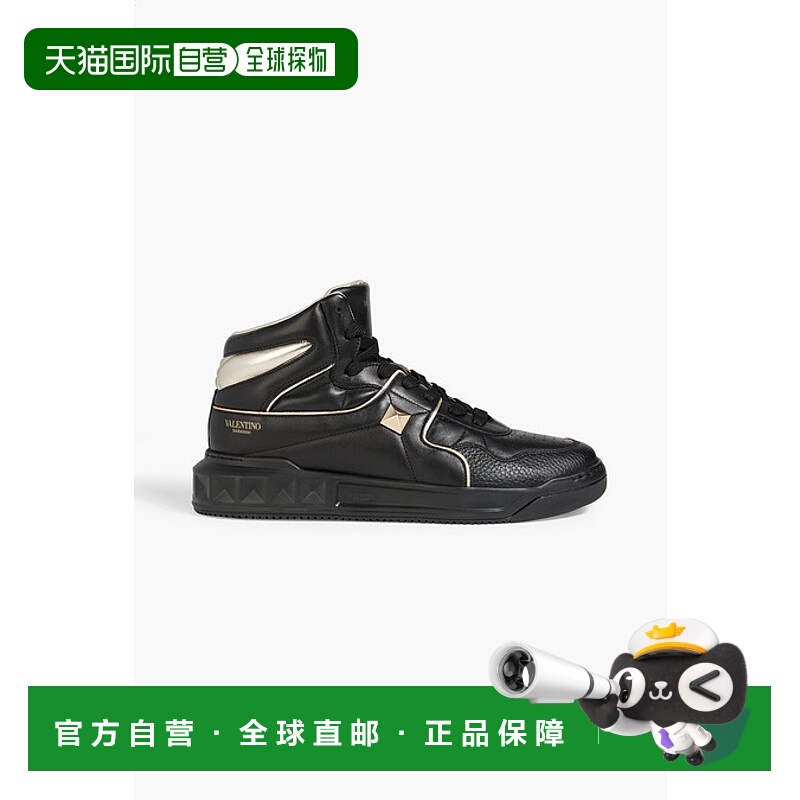1h可退 潮奢 Valentino 华伦天奴 男士 One 铆钉光滑鹅卵石纹皮质