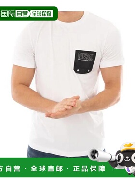 DIESEL 男士T恤 00SY990DAYD100 SS2025 白色 圆领短袖T恤男装