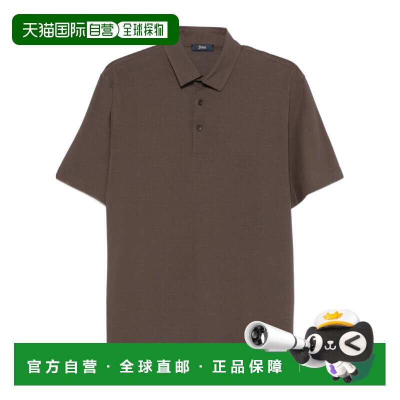 HERNO 男士T恤 JPL00115U520058800 SS2026 棕色 短袖 Polo 衫图片