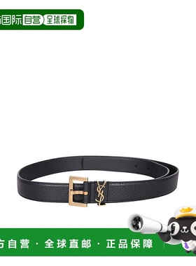1h可退 潮奢 Saint Laurent 圣罗兰 男士 徽标方扣腰带 634440DTI
