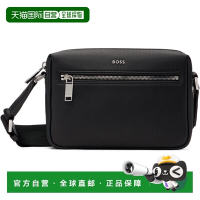 1h可退 潮奢 BOSS 波士 男士 黑色 Logo Lettering 斜挎包 505584