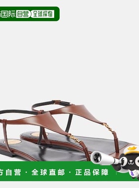 1h可退 潮奢 Saint Laurent 圣罗兰 女士 Cassandra 皮质人字拖