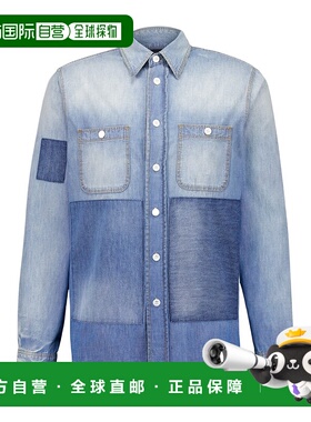 GIVENCHY 男士衬衫 BM613T5YCL452 SS2025 蓝色长袖