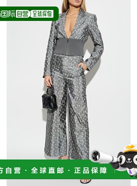 GANNI 女士休闲裤 W01686855207 AW2024 灰色 Floral print cargo