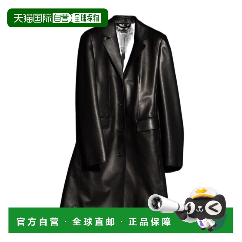 GUCCI 女士大衣 869677XNBC91000 CO 黑色 长袖皮质风衣