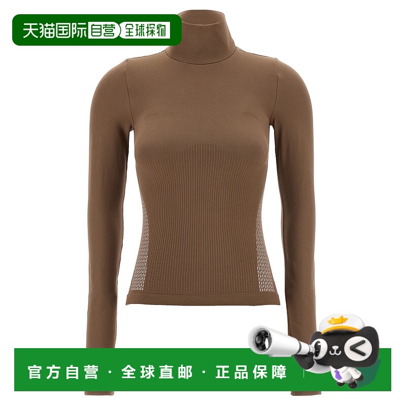 1h可退 FENDI 女士T恤 FAF365AQC9F1QYK AW2025 浅棕色 Skipullov