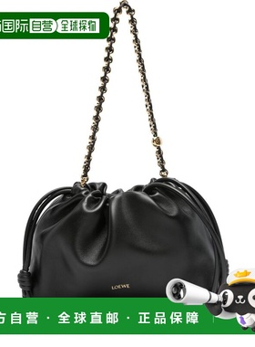 LOEWE 女士单肩包 A411FCRX751100 SS2026 黑色 中号抽绳单肩包