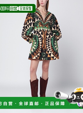 1h可退 潮奢 FARM RIO 女士 Deco 绿色心形迷你连衣裙 351132CO26