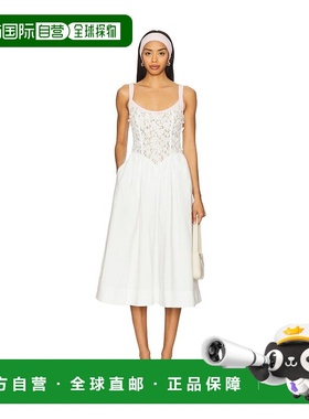 1h可退 潮奢 For Love & Lemons 女士 缤纷花色蕾丝中长连衣裙 CD