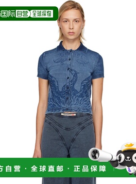 1h可退 潮奢 Diesel 迪赛 女士 蓝色 M-Fenny Polo 衫 A188630BJB