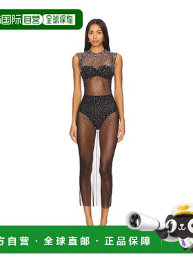 1h可退 潮奢 ALEX PERRY 女士 水晶网纱长款连衣裙 D1399RE25