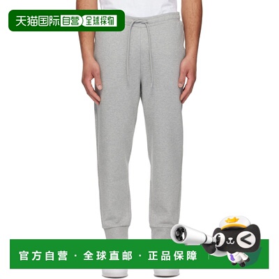 潮奢 BOSS 波士 男士 灰色 Stretch-Cotton Logo Detail 运动裤