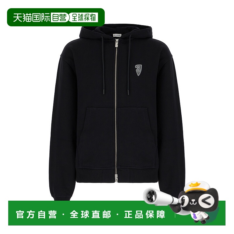 1h可退 BURBERRY 男士卫衣 8104905A1189 SS2025 黑色 Black cott