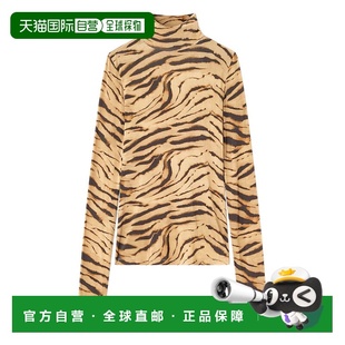 AW2025 卡其色 Print GANNI T4382894 Turtleneck 女士针织衫