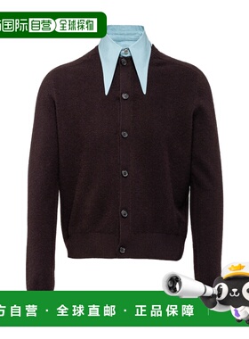 PRADA 男士针织毛衣 UMG26313J6S232F0003 AW2024 棕色羊绒