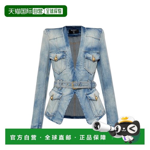 BALMAIN 女士西服 FF1SI631DF796FC AW2025 灰色 Denim Blazer