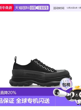 Alexander McQueen亚历山大麦昆Tread Slick帆布系带及踝马丁靴