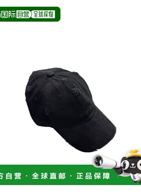 WE11DONE 男士帽子 WDAH125414UBK SS2025 黑色 字母标志棒球帽