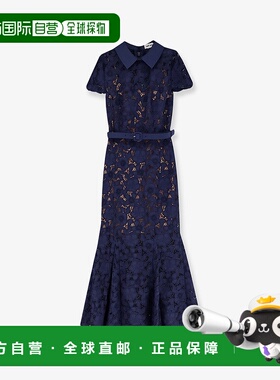 1h可退 潮奢 Self-Portrait 女士 蕾丝长款连衣裙 RS26171MNNAVY