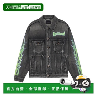 男士 黑色 夹克 SS2025 火焰微标牛仔夹克 WDDJ025318UBK WE11DONE