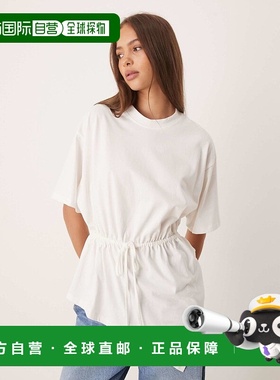 1h可退 潮奢 ASOS 女士 设计打结边T恤(白色) white白色 舒适时尚