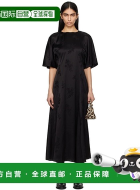 1h可退 潮奢 GANNI 甘尼 女士 黑色 Fluid Satin Jacquard Slit