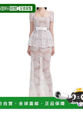 1h可退 SELF-PORTRAIT 女士连衣裙 PF25036XW SS2025 白色 薄纱蕾