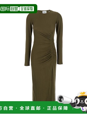 1h可退 潮奢 ISABEL MARANT 女士 'Jelina' Details 绿色圆领褶皱