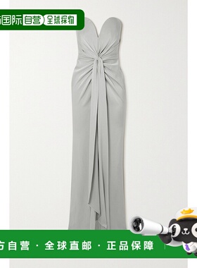 1h可退 潮奢 ALEX PERRY 女士 Griffith 抹胸前扭结缎面绉纱睡裙