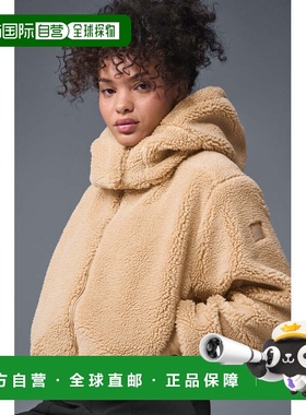 alo yoga FOXY SHERPA系列 纯色休闲可脱卸帽绒感外套 女款w4313r
