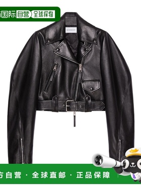 GIVENCHY 女士夹克 BW00SS61V3001 AW2025 黑色 短款机车夹克