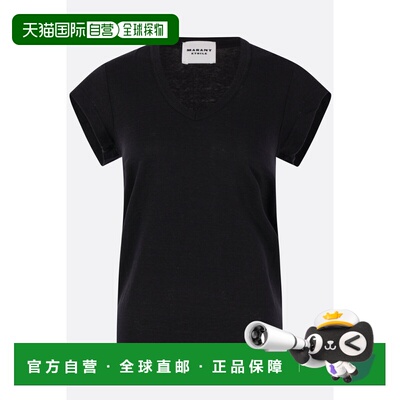 潮奢 ISABEL MARANT 女士 Zankou 亚麻T恤 TS0014FBB1N17E01BK