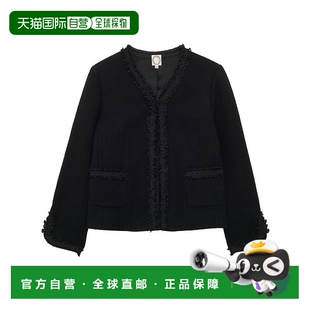 FRESSANGE 纯色V领长袖 夹克外套 黑色镂空 INES 女款