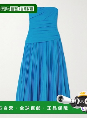 1h可退 潮奢 Simkhai 女士 Arie 抹胸褶皱褶裥棉混纺府绸中长连衣