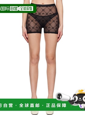 1h可退 潮奢 Marine Serre 女士 独家发售黑色 Mesh Flock 短裤 W