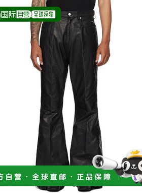 RICK OWENS 男士皮裤 RU02E1335LSU09 AW2025 黑色
