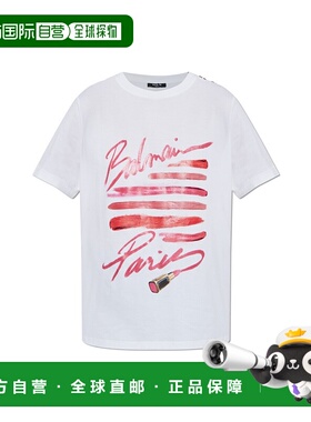 BALMAIN 女士T恤 EF0EF135GE91GTI SS2025 粉红色 Print T-Shirt