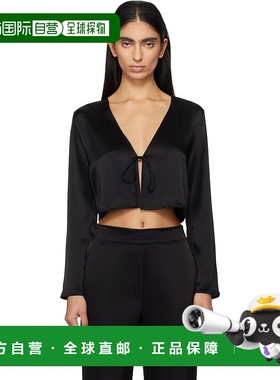 1h可退 潮奢 LESET 女士 黑色 Barb Long Sleeve Tie 上装 LT373A