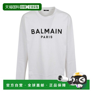 男士 白色 T恤 AW2024 印花长袖 DH1EK035BC77GAB BALMAIN